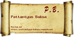 Pattantyus Baksa névjegykártya